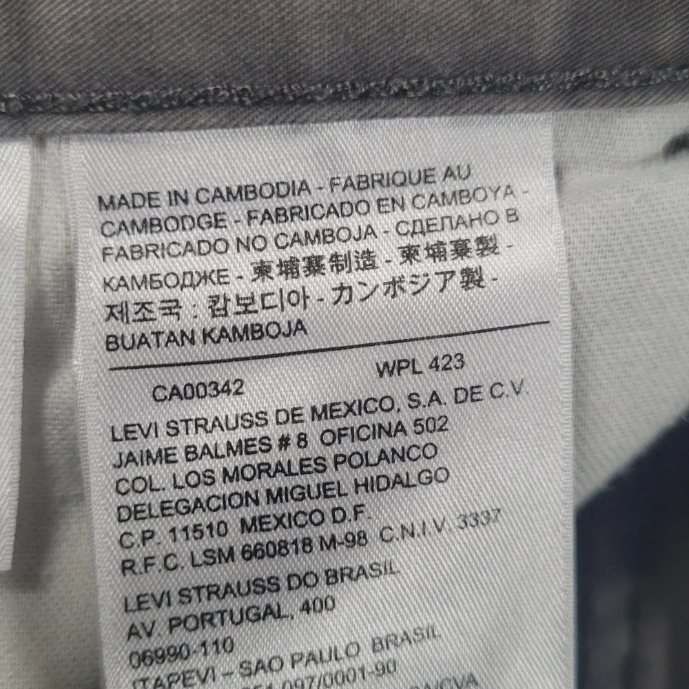 Levi Strauss Pants Mens 29x32 Gray Chino Flat Front Straight Leg‎ Casual Cotton